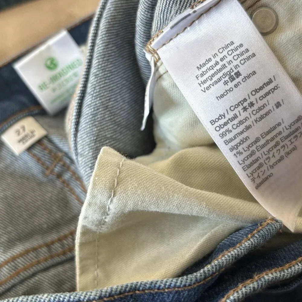 J. Crew Denim Slim Boyfriend Jeans Medium Wash Raw Hem Casual Women’s Size 27‎